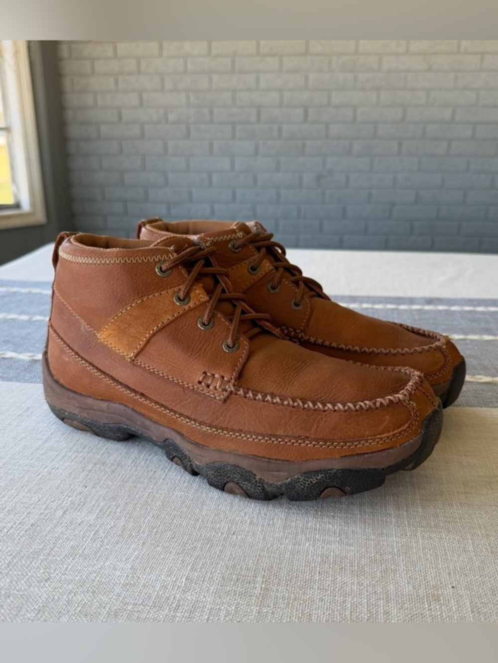 Twisted X 4” Driving Moc Hiker Boots Lace Up Brown Size 7